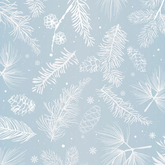 Blue background with winter decoration vector