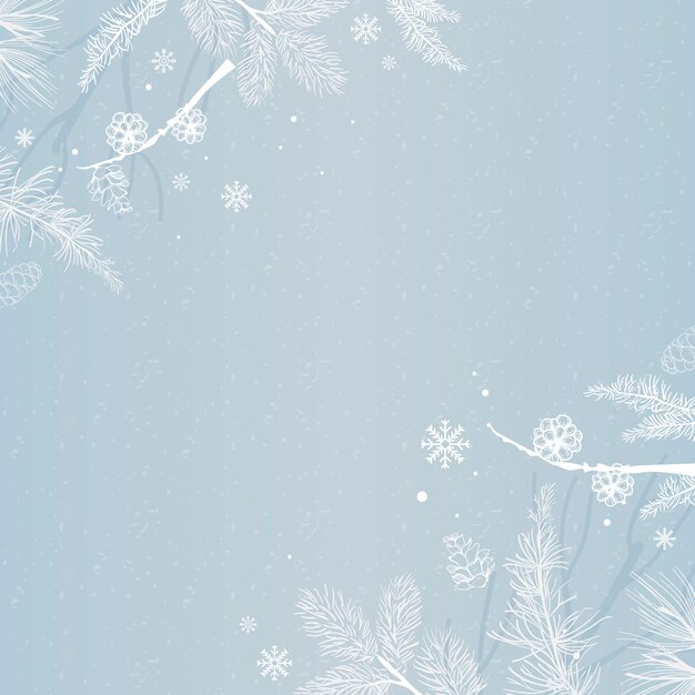 Blue background with winter decoration vector