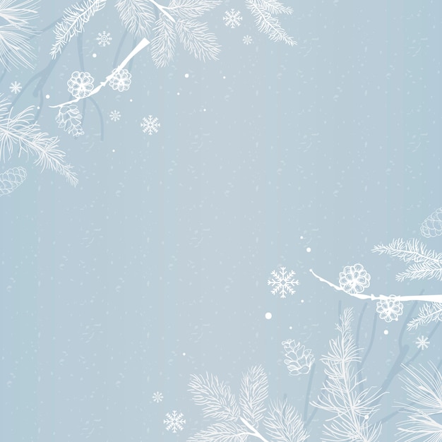 Blue background with winter decoration