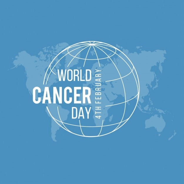 免费矢量蓝色背景,世界癌症日
