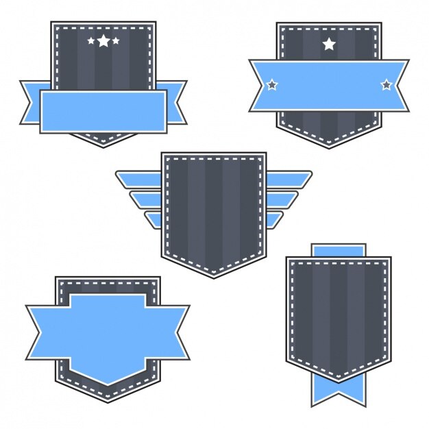 Free Vector blue badges collection