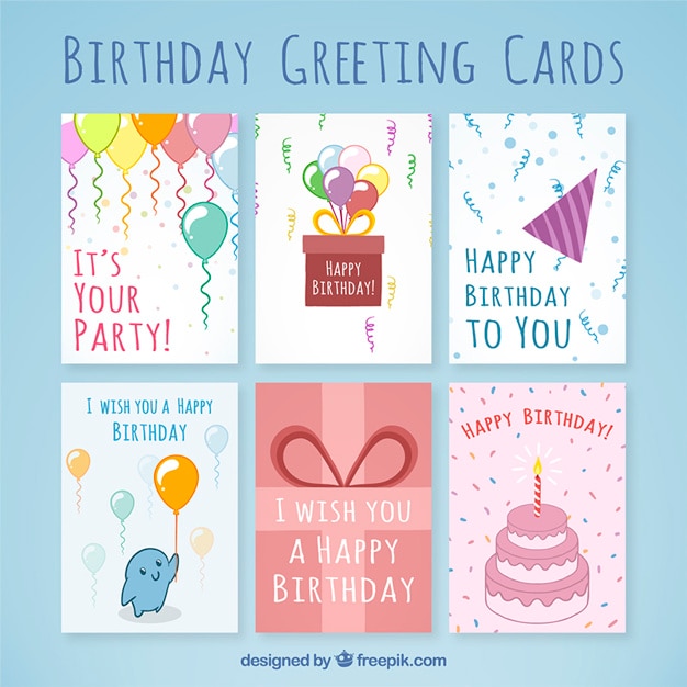 blue birthday greeting cards