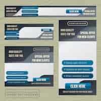 Free vector blue and black business banner