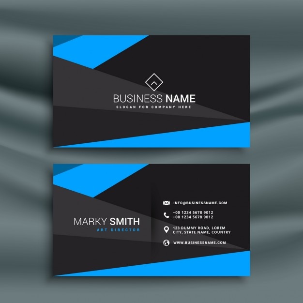 Free vector blue and black business card