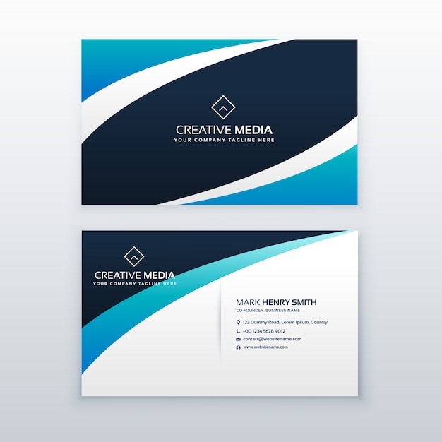 Free vector blue and black business card