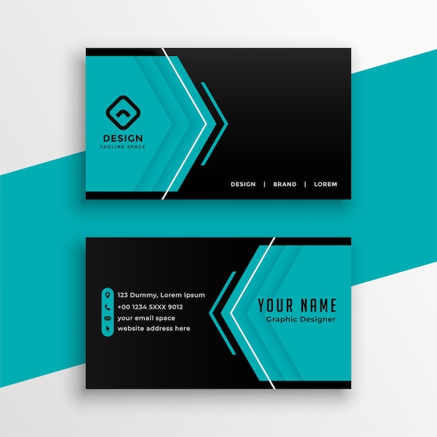 Blue and black modern business card design