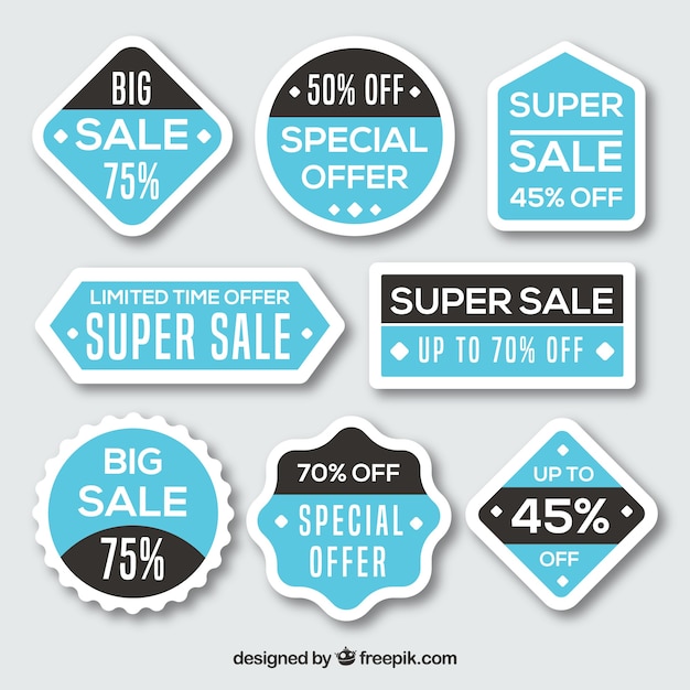 Free vector blue and black sale sticker