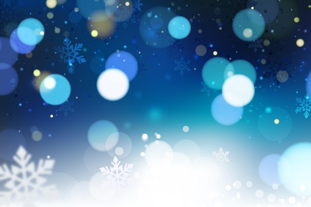 Blue blurry winter background