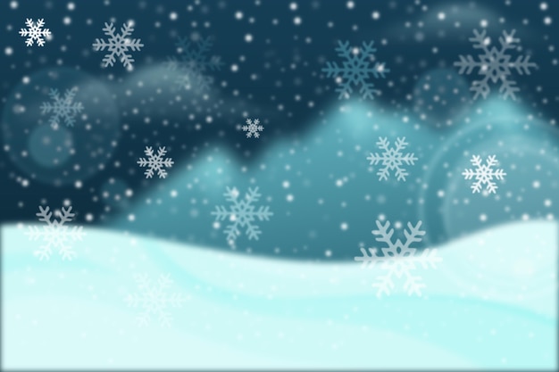 Free vector blue blurry winter wallpaper