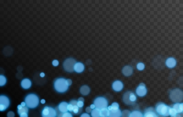 Blue bokeh on isolated transparent background light effect png blurred bokeh png