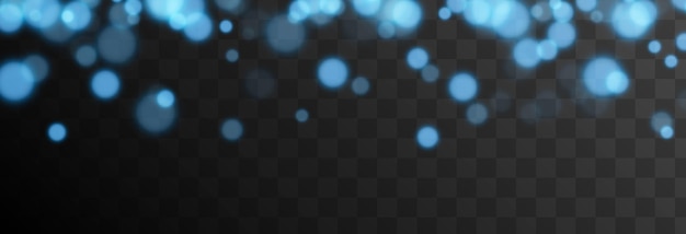 Blue bokeh on isolated transparent background light effect png blurred bokeh png