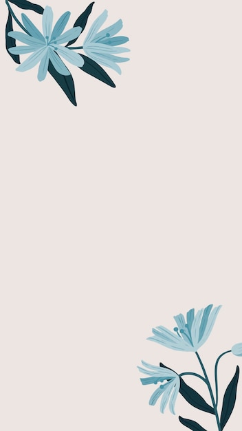 Free vector blue botanical copy space on a pink phone background vector