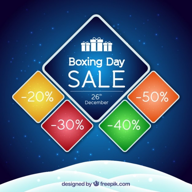 Free vector blue boxing day sale background