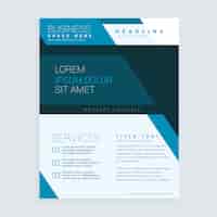 Vettore gratuito blu modello di progettazione brochure volantino geometrico per la tua azienda in formato a4