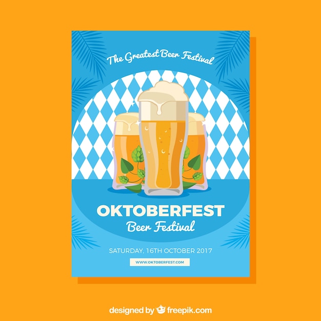 Brochure blu di rombi di oktoberfest