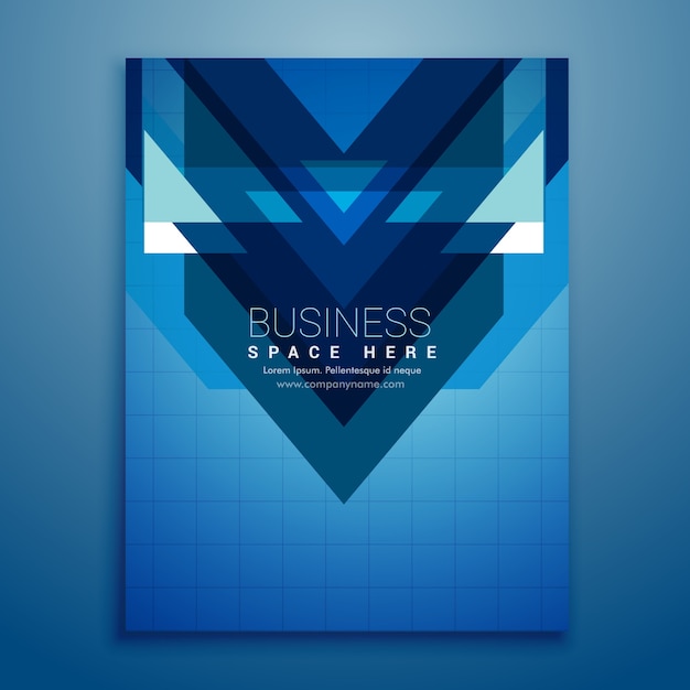 Free vector blue brochure with triangular shapes