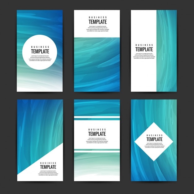 Free vector blue brochures collection