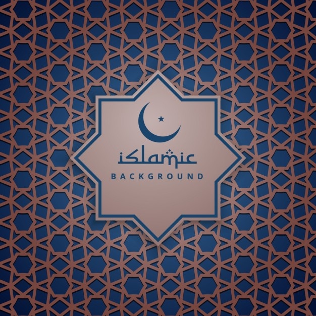 Free vector blue and brown islamic background