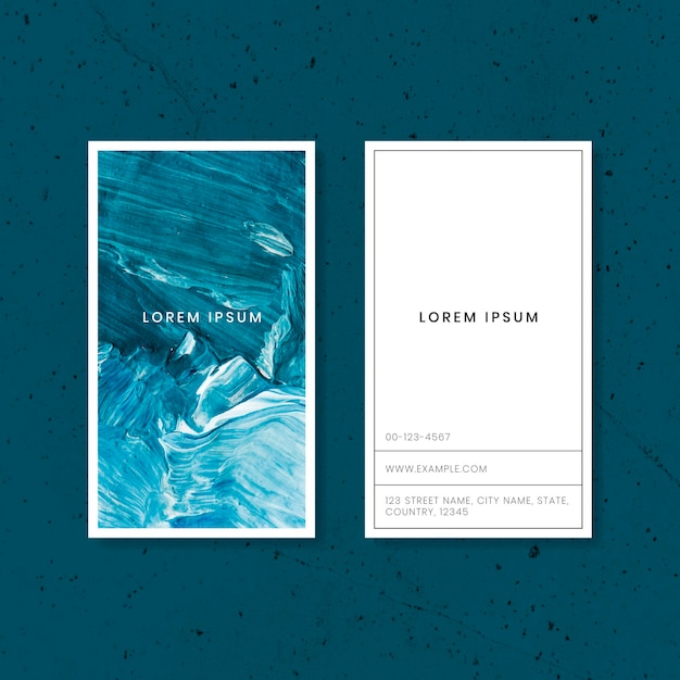 Blue brush stroke business card