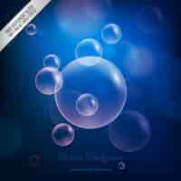 Free vector blue bubbles background