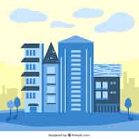 Free vector blue buildings