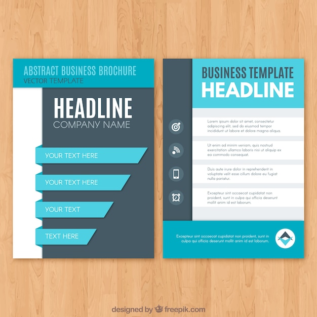 Free vector blue business brochure