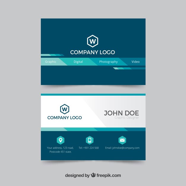 Blue business card design