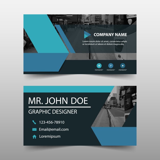 Blue business card template design