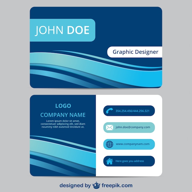 Free vector blue business card template