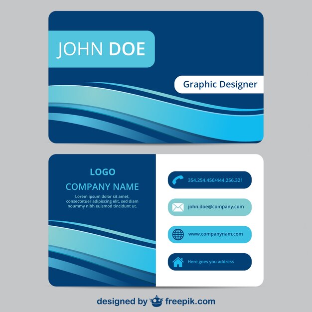 Blue business card template