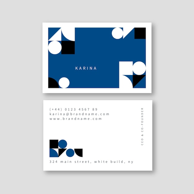 Blue business card template