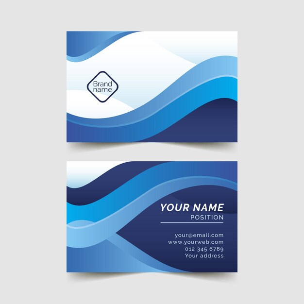 Blue business card template