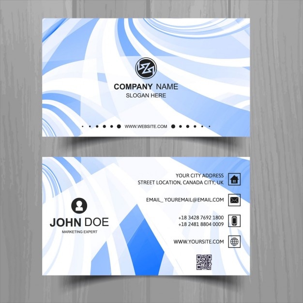 Free vector blue business card with circular shapes