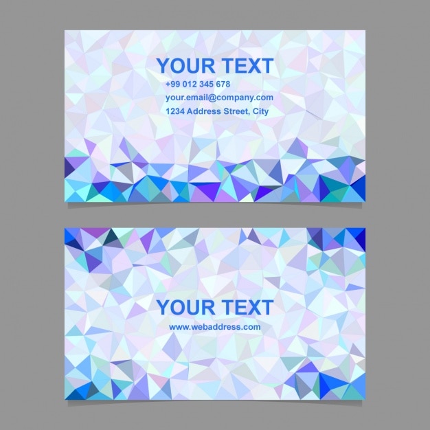 Free vector blue business card with polygonal shapes