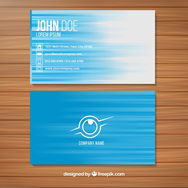 Blue business card