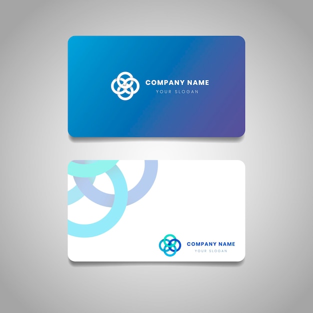 Blue business card