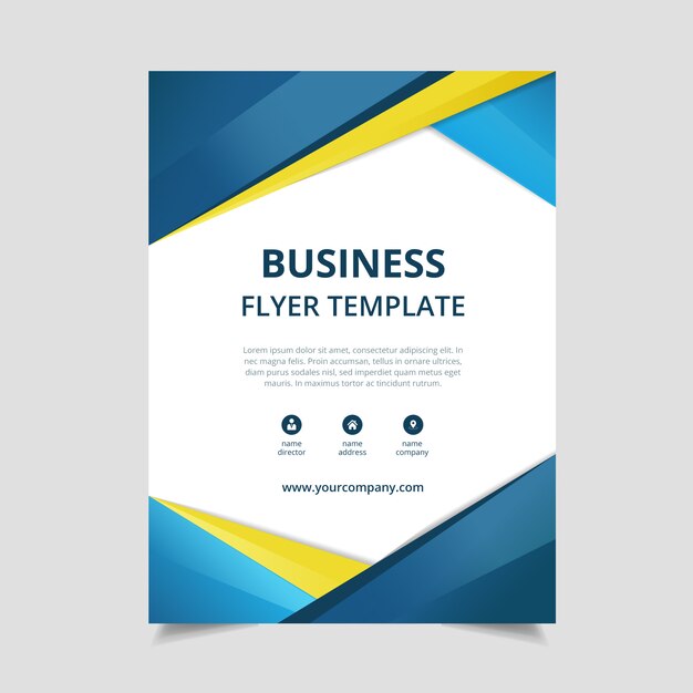 Blue business flyer template