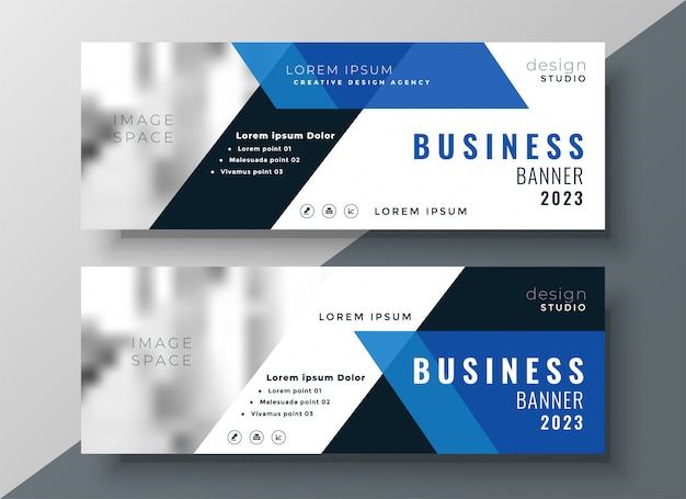 Free vector blue business professional banner with image space