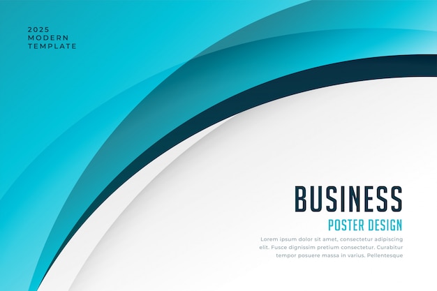 Blue business wave background design template