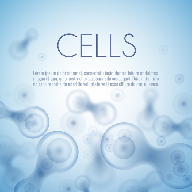 Blue cell background. Life and biology, medicine scientific, molecular research dna.