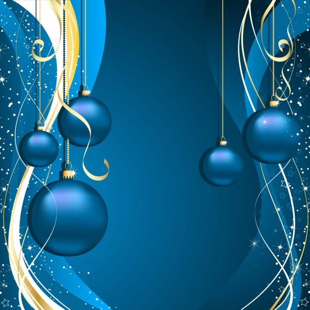 Free vector blue christmas balls background