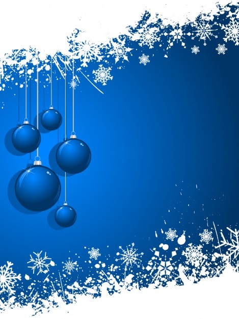 Free vector blue christmas balls background