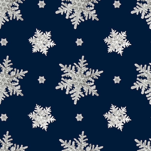 블루 크리스마스 눈송이 원활한 패턴