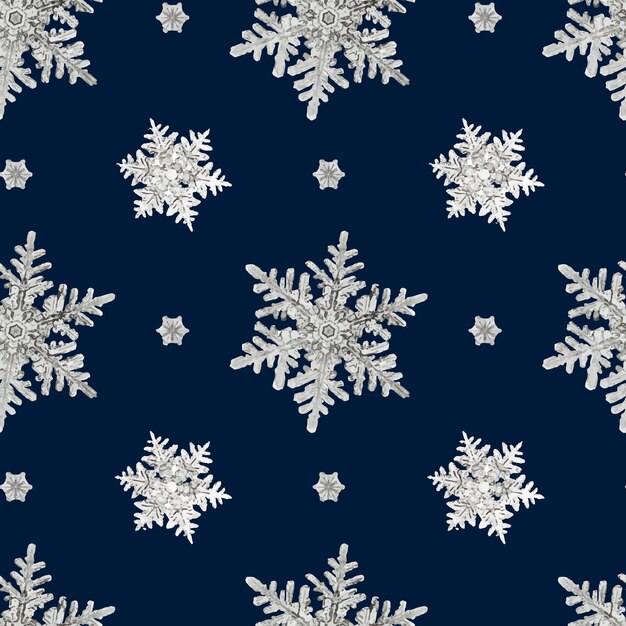 블루 크리스마스 눈송이 원활한 패턴
