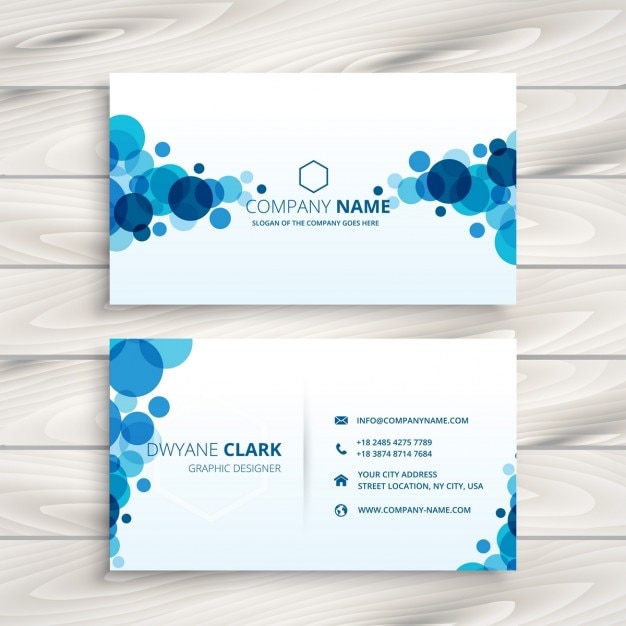 Free vector blue circles business card