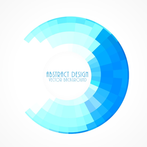 Free vector blue circular frame background in mosaic style