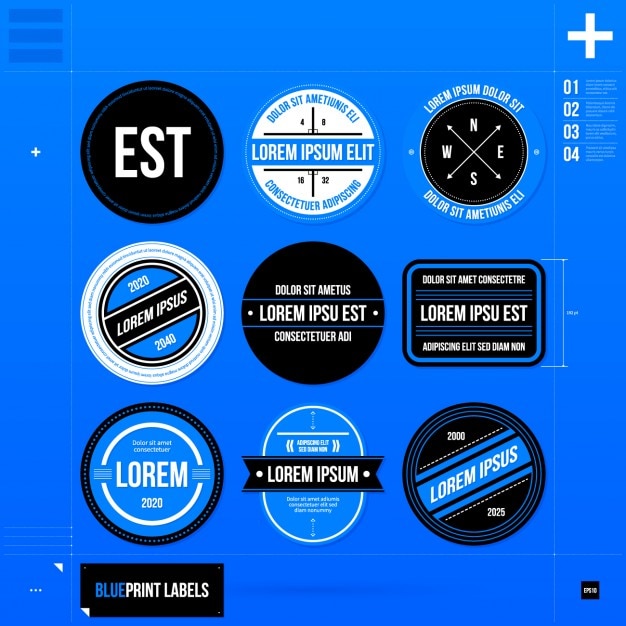 Free Vector blue circular logo template collection