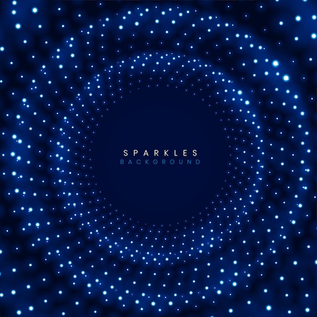 Blue circular sparkles particles background