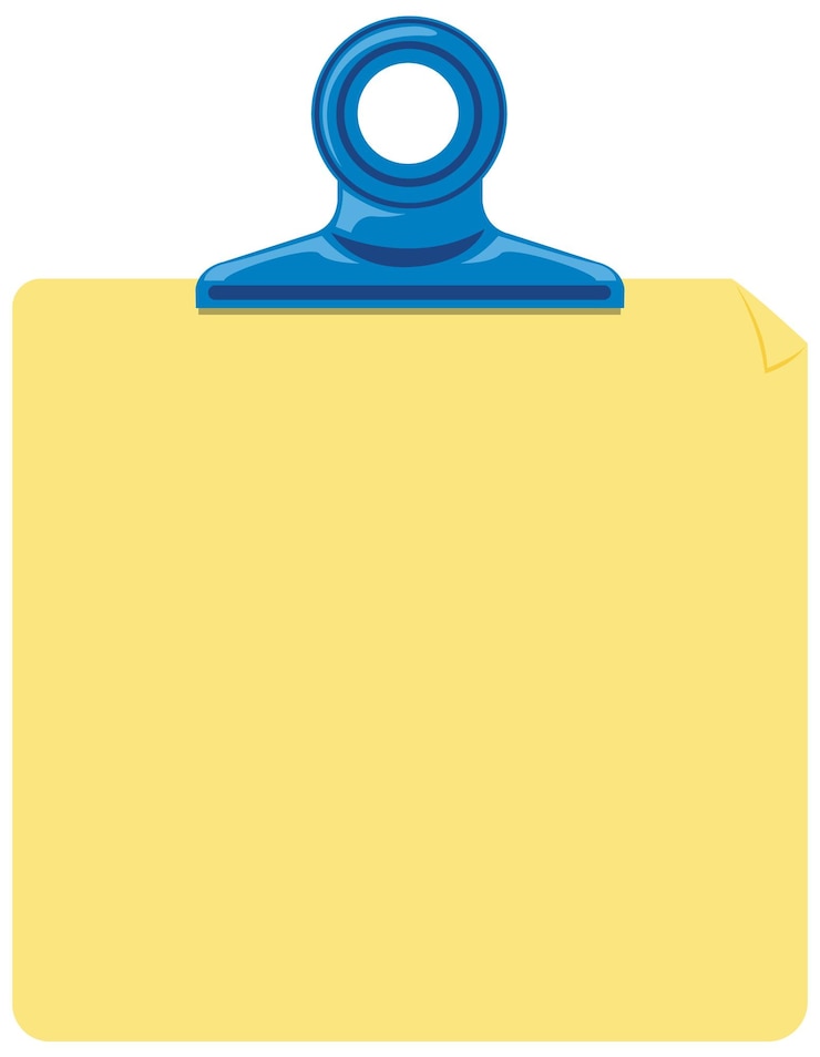मुफ़्त वेक्टर blue clip on yellow paper illustration