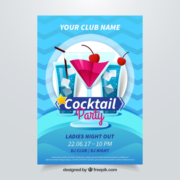 Blue cocktail party brochure